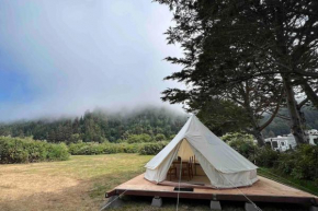 Glamping tent on the river